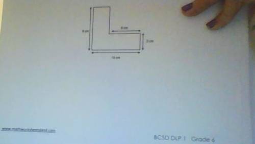 A piece of cardboard is cut in one L shape as shown below.Find the total area of cardboard.  Please