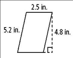 Find the area of each parallelogram, round to the nearest tenth