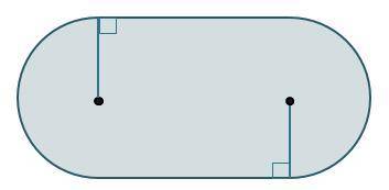 How can you decompose the composite figure to determine its area? A. as two semicircles and a rectan