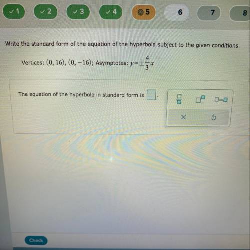 The equation of the hyperbola in standard form is?