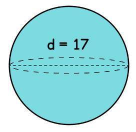 Angela needs to find the volume of the sphere shown below. Which formula should she use?