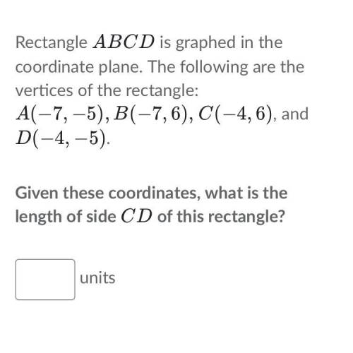Given these coordinates what is the length of side CD of this rectangle