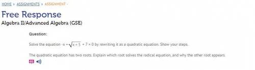 Question: PLEASE HELP LOTS OF POINTS Solve the equation -x + x + 5 + 7 = 0 by rewriting it as a quad