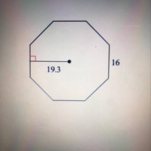 Find the area of the regular polygon. Round to the nearest tenths place