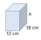 The prism shown has a volume of 3,024 cm3.  What is the height of the prism? A 7 cm B 14 cm C 21 cm