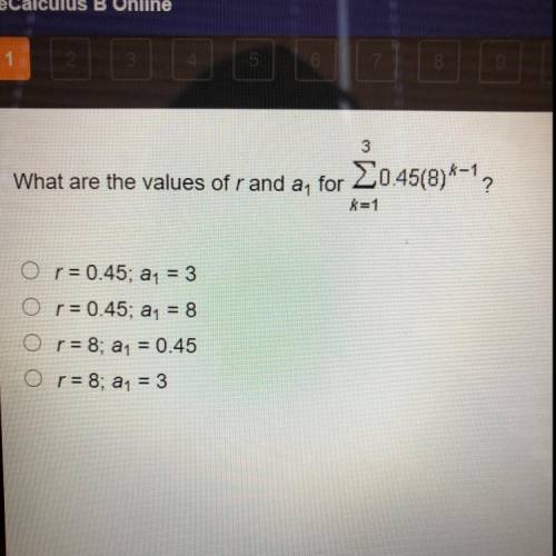 What are the values of r and a, for 20.45(8)*+'? X=1