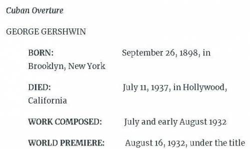 During the prohibition era in America in the 1930s, the composer George Gershwin took a vacation in