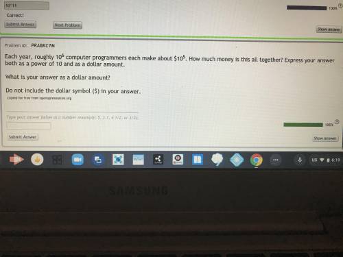 Need help with this questsion answer as a dollar amount