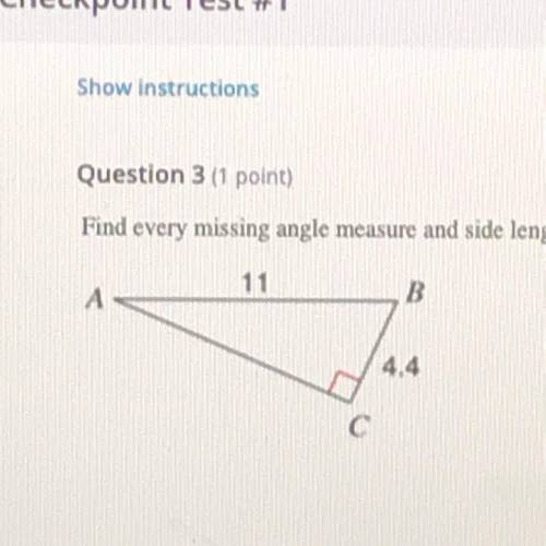 Find the missing side lengths and angles