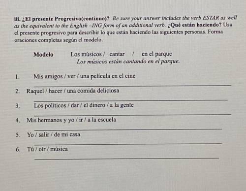 I really need help with this spanish homework! this is a (Spanish 1 in college) class