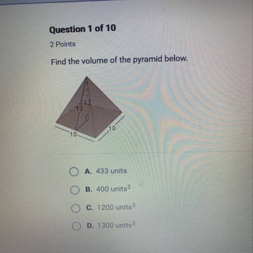 What is the volume of the pyramid?