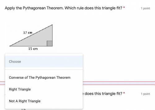 Apply the Pythagoren Theorem. Which rule does this triangle fit? -Converse of the Pythagoren Theorem