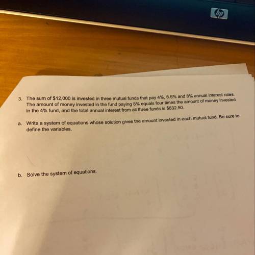 I need help solving number 3 a and b please