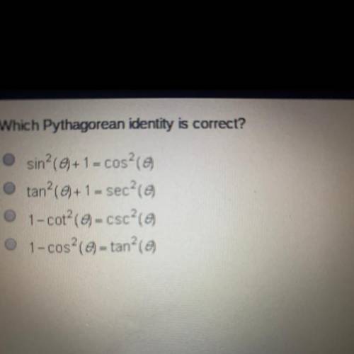 Which Pythagorean identity is correct?
