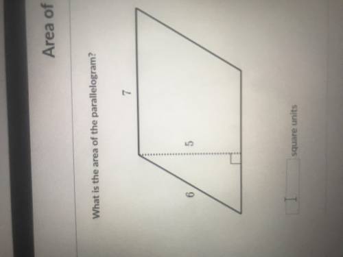 What is the area of the parallelograms?what is the square unit ?