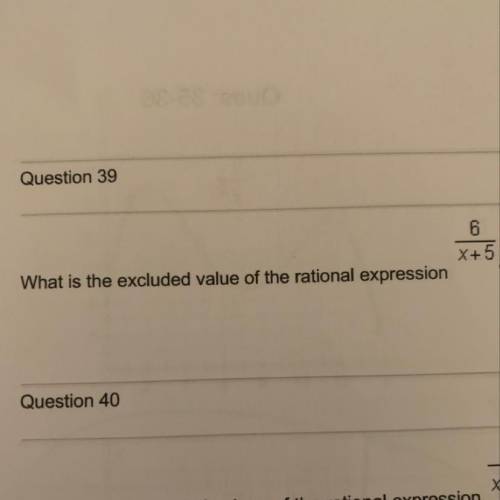 What is the excluded value of the rational expression 6/x+5