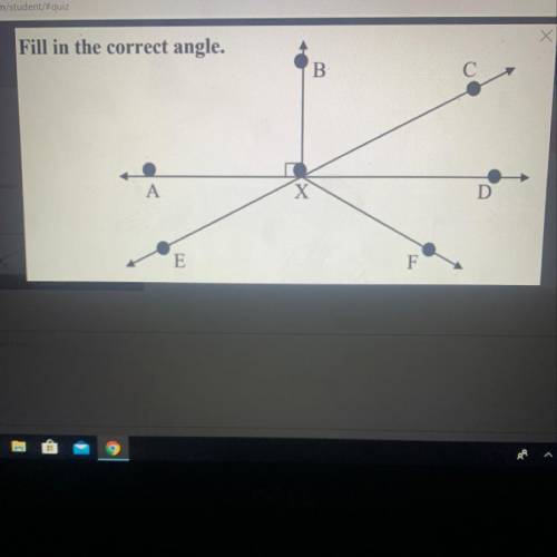 Angle AXE and ______ are vertical angles