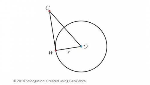Study the following diagram, where point C lies in the exterior of circle O. Segment WC is tangent t