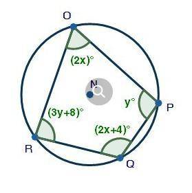 WILL MARK BRAINLIEST IF CORRECT Quadrilateral OPQR is inscribed inside a circle as shown below. What