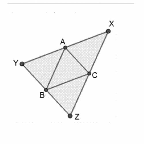 Given that points A, B, and C are the midpoints of their respective sides, which of the following is