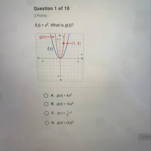 F(x) = x2. What is g(x)?