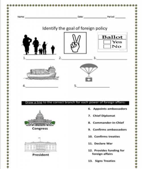 Foreign Policy Worksheet. Please help I would appreciate it.