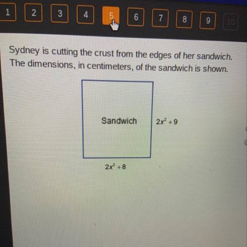 Which expression represents the total perimeter of her sandwich, and if x= 1.5, what is the approxim