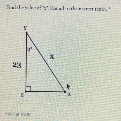 Find the value of x round to the nearest tenth