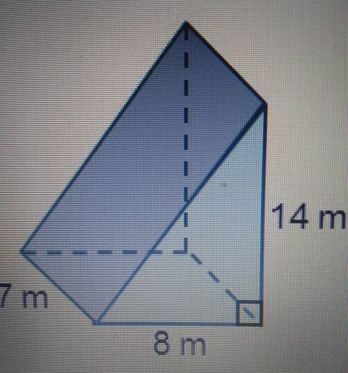 What steps should be taken to calculate the volume of the right triangular prism? Select three optio