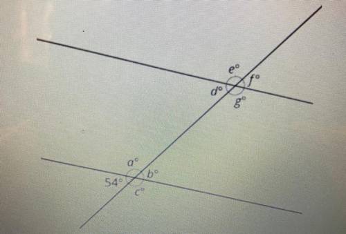 What is the degree of angle e and g