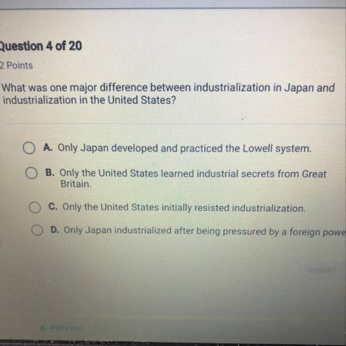 Which was one major difference between industrialization In Japan and industrialization in the Unite