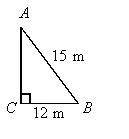 There is a triangle with a side of 15m and a side of 12m what is sin, tan, sec.