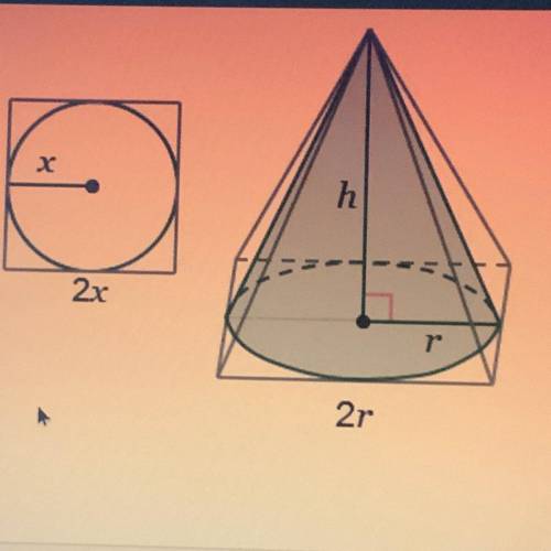 In the derivation of the formula for the volume of a cone, the volume of the cone is calculated to b