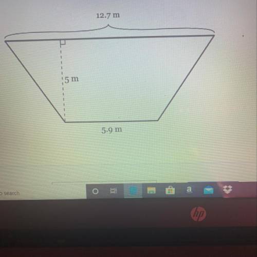 What is the area in square meters of the isosceles trapezoid below