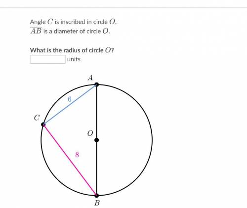 Angle CCC is inscribed in circle OOO. \overline{AB}  AB start overline, A, B, end overline is a diam
