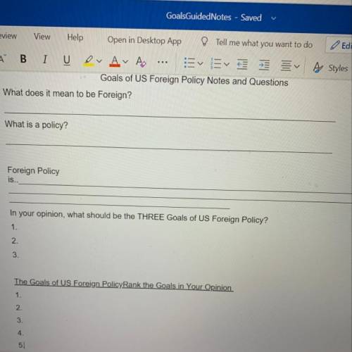 Goals of us foreign policy notes and questions