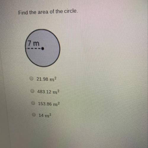 Find the area of the circle