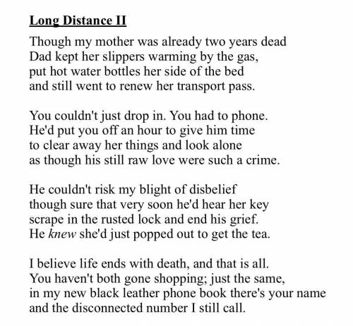 These following questions are about the poem: Long Distance II by Tony Harrison, I need help ASAP i