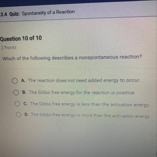 Which of the following describes a non-spontaneous reaction