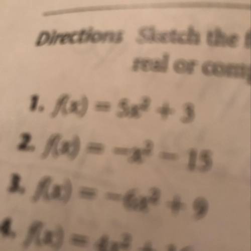 Is F(x)=5x^2+3 a real or complex number