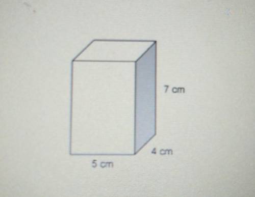 Find the surface area of the rectangular prism below.A.) 83 square cmB.) 166 square cmC.) 140 squar