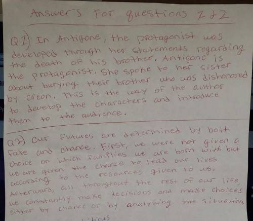 ( This is my last day to submit work need help on this please). Can someone read the answers to Que