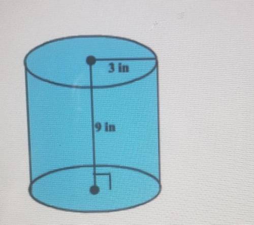 Please calculate the volume of the cylinder below. use 3.14 as approximation for Pi. (MIDDLE SCHOOL