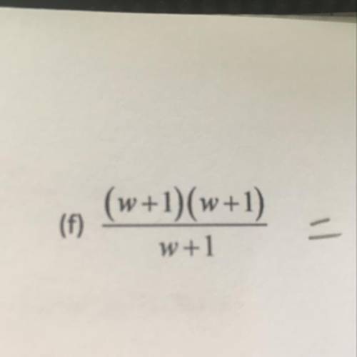 Simplify the algebraic fraction:  (w+1)(w+1)/w+1