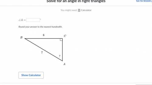 Solve for an angle in right triangles T.T