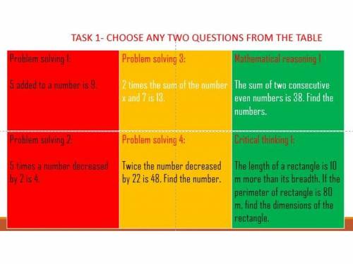 Please choose any two and help me answer i will be very grateful and will mark you brainliest