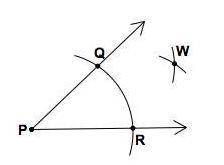 Which construction is being shown in the diagram?

A)Copy an angle
B)Copy a triangle
C)Constr