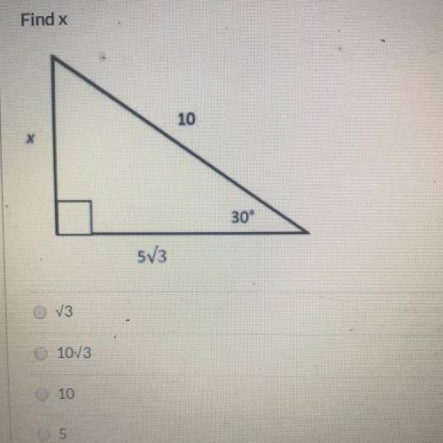 Find x
PLEASE HELP ME !! 11 POINTS !