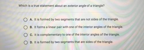 Is anyone good at exterior angles of triangles?