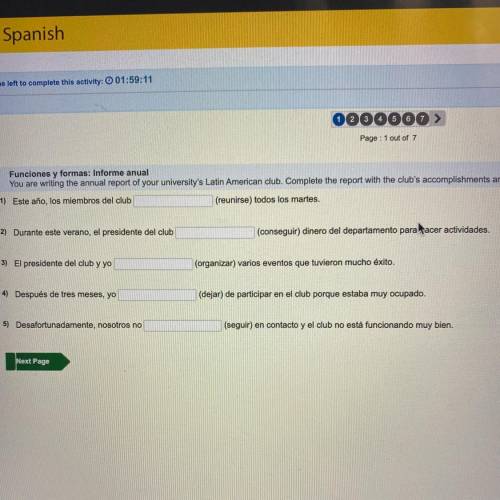 NEED HELP WITH SPANISH 3 !!!

Complete the report with the clubs accomplishments and failures usin